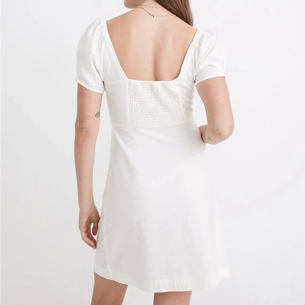 Madewell Linen-Cotton Puff-Sleeve Mini Dress - Picture 2 of 7